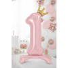 Balão de Ar NÚMERO 1 Rosa Coroa - 84CM